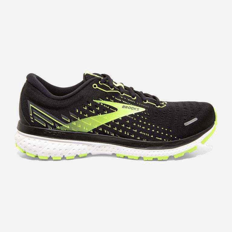 Brooks Ghost 13 Mens Road Running Shoes - Black/Nightlife/GreenYellow/White - Philippines (439051OBJ